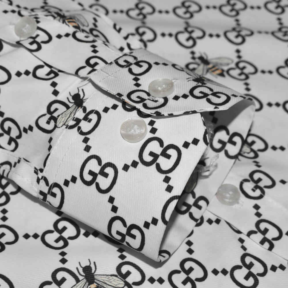Gucci logo Print White Premium Luxury Shirt-5