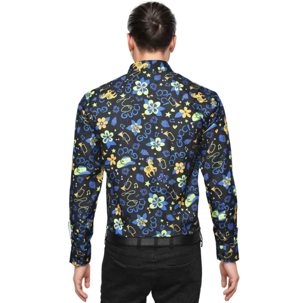 Gucci Black Premium Printed Cotton Shirt-1