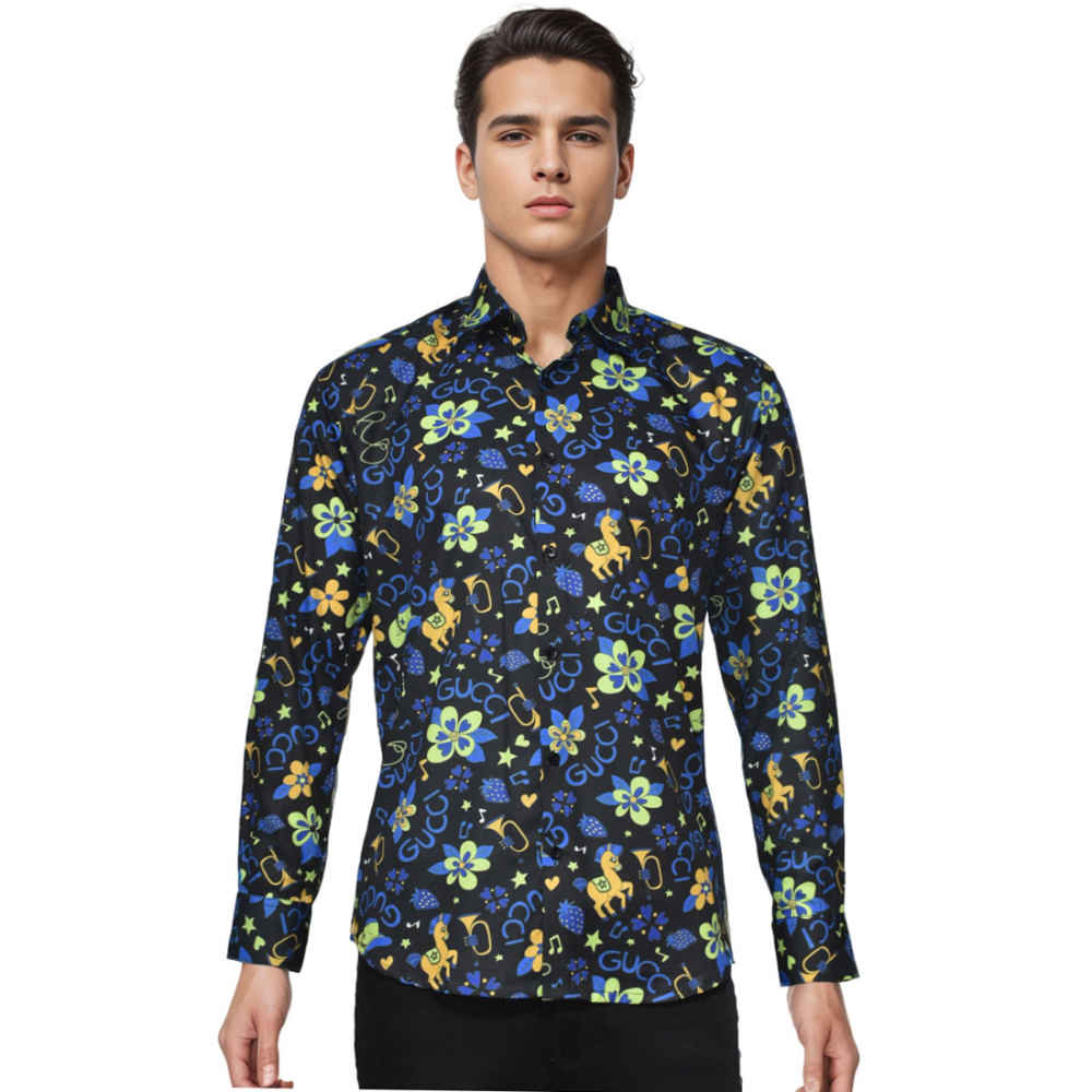 Gucci Black Premium Printed Cotton Shirt-6