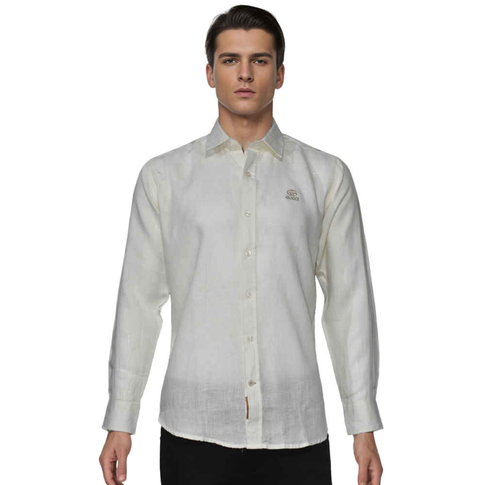 Gucci Embroidered Cream Premium Shirt-6
