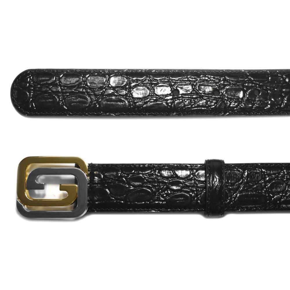Gucci Reversible belt with squared Interlocking-3