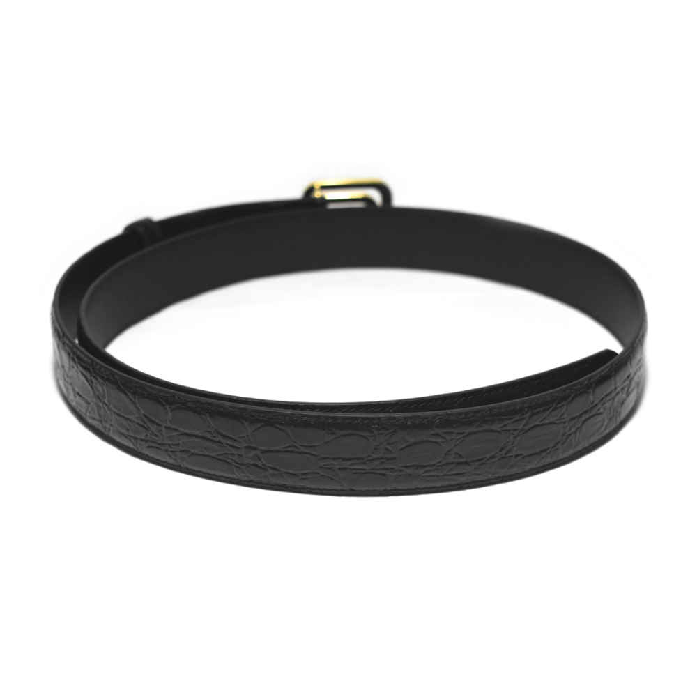 Gucci Black Reversible belt with squared Interlocking-1