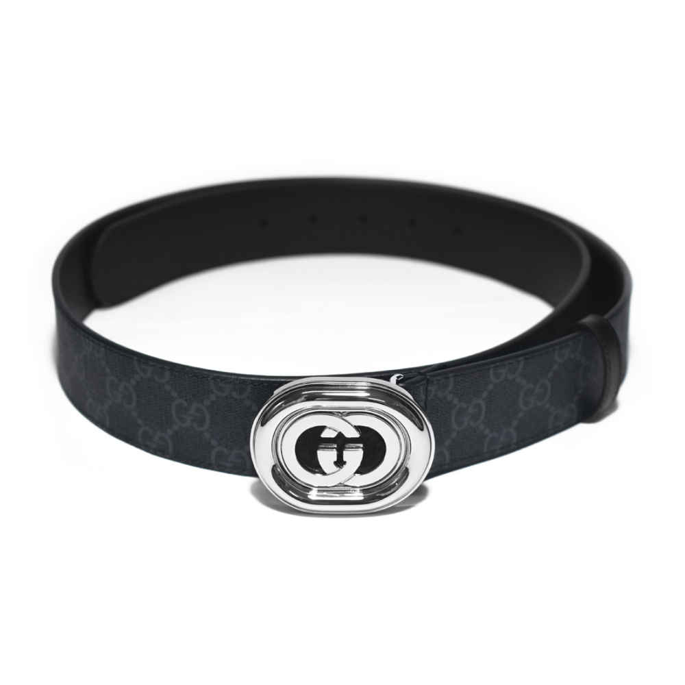 Gucci Black Premium Leather Belt-thumb-0