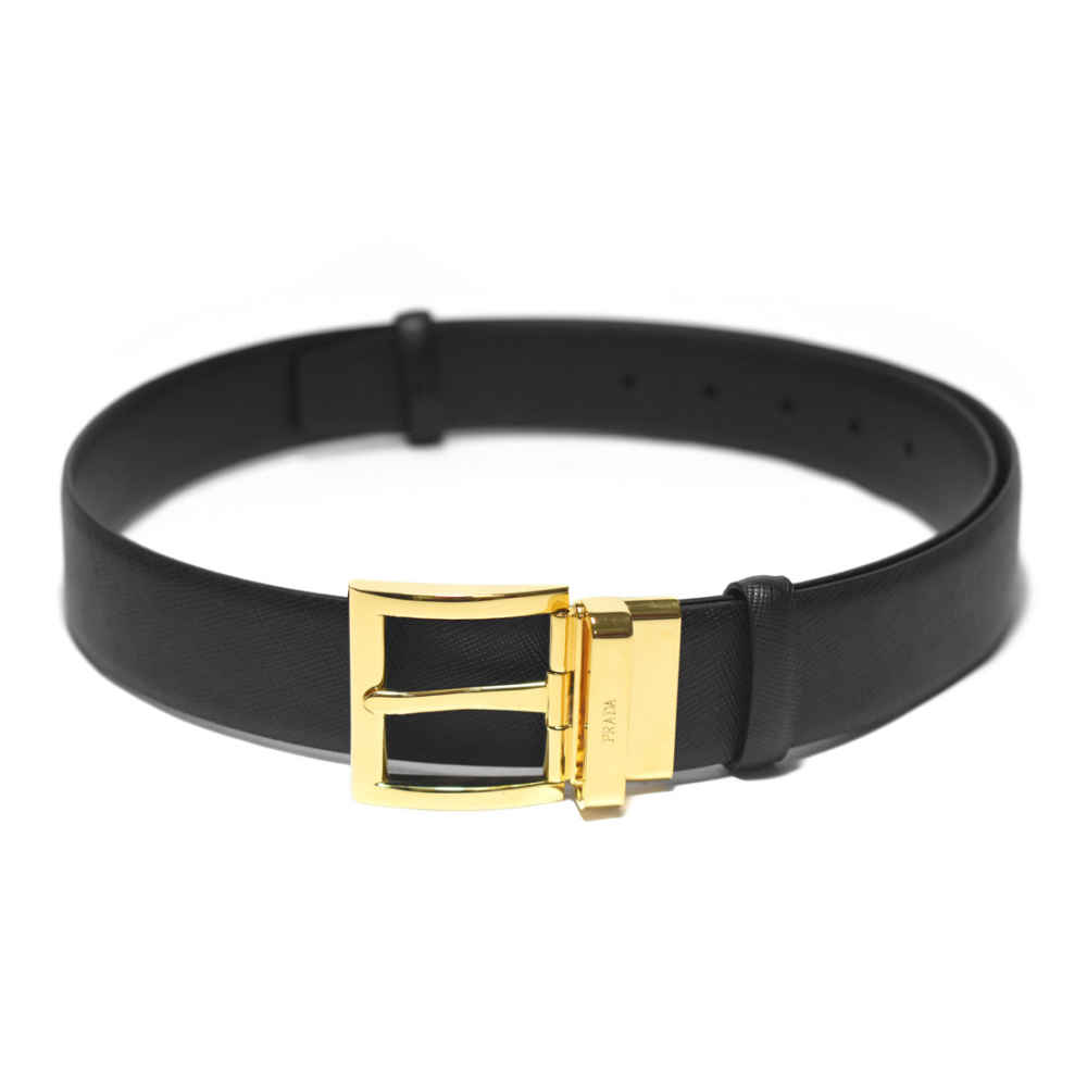 Prada Black Premium Quality Leather Belt-thumb-0