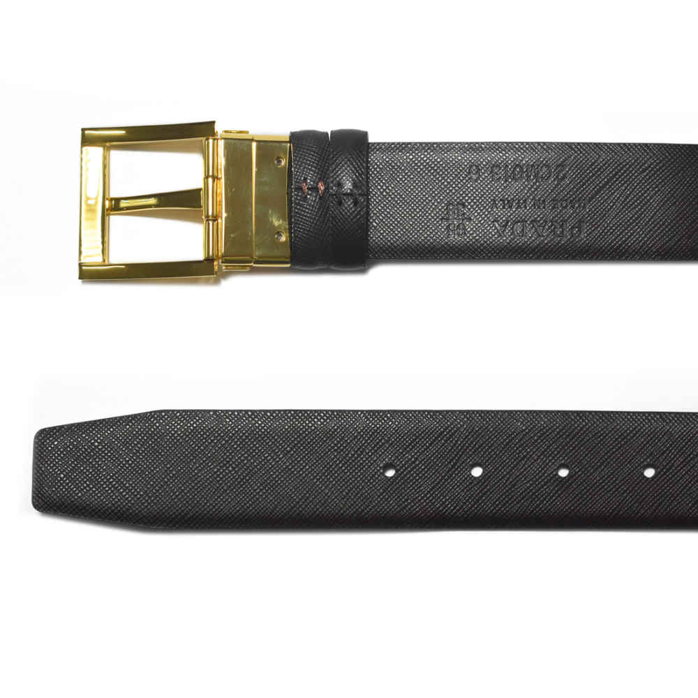 Prada Black Premium Quality Leather Belt-thumb-4