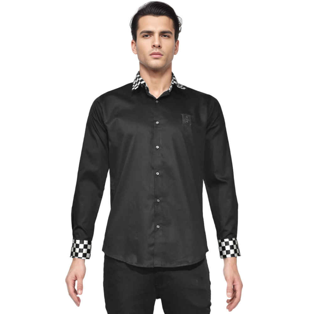Prada logo Patch Black Premium Cotton Shirt-6