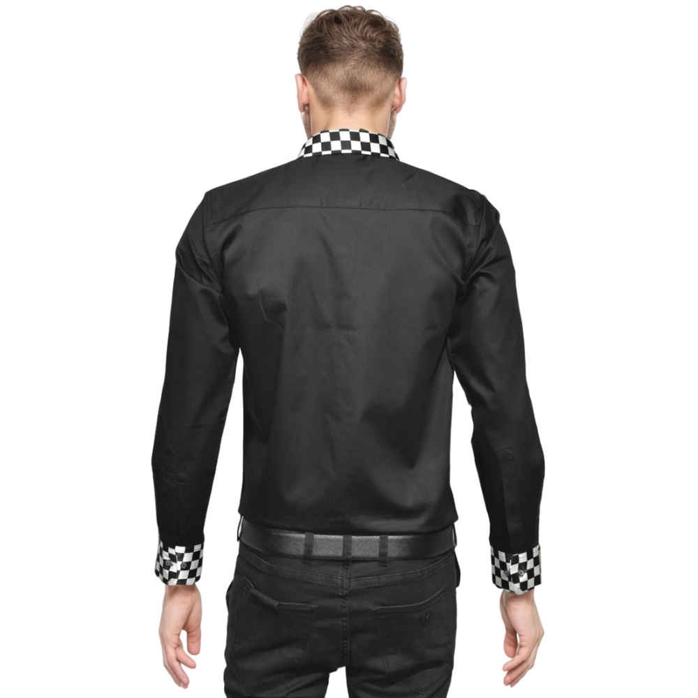 Prada logo Patch Black Premium Cotton Shirt-1