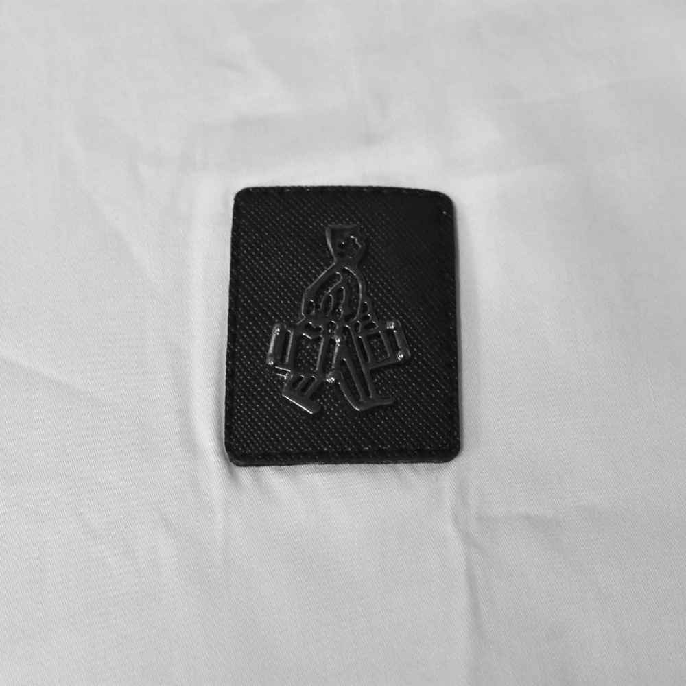 Prada logo Patch White Premium Cotton Shirt-thumb-2