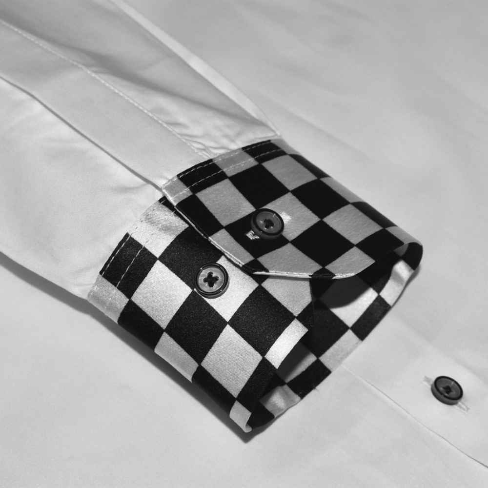 Prada logo Patch White Premium Cotton Shirt-thumb-4