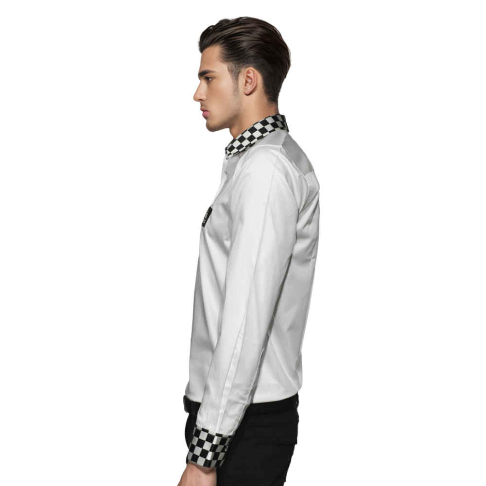 Prada logo Patch White Premium Cotton Shirt-thumb-1