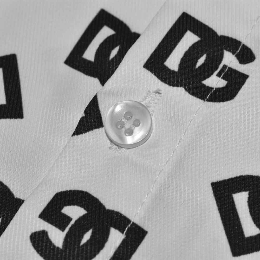 Dolce & Gabbana All Over Printed White Cotton Shirt-thumb-3