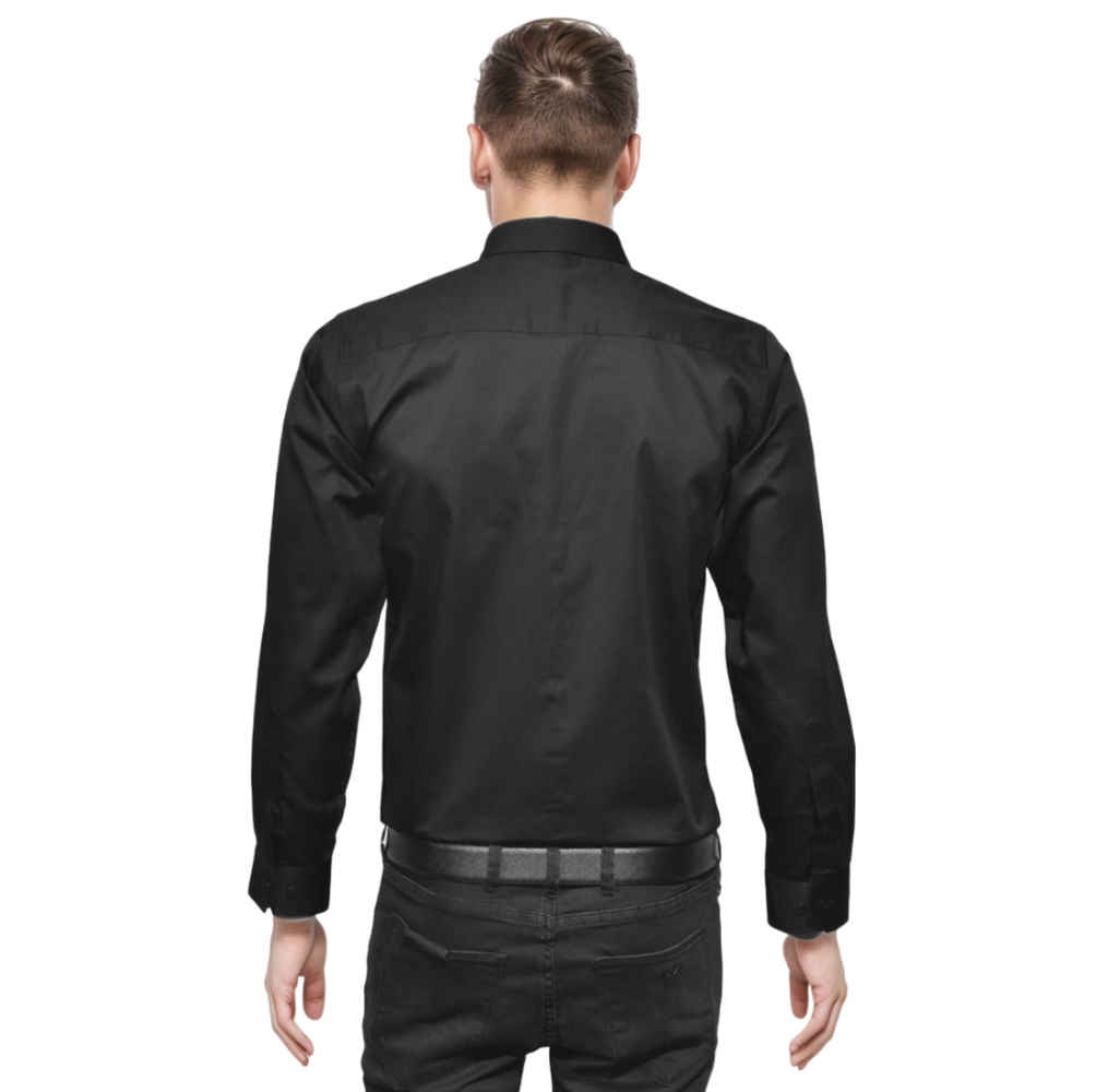 Emporio Armani logo Print Black Cotton Shirt-1