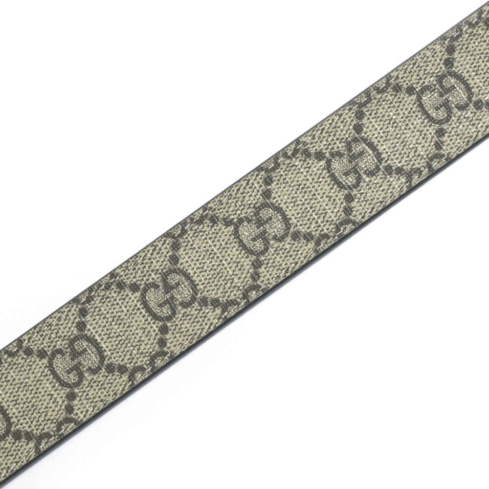 Gucci Supreme Canvas & Grained leather Reversible Belt-thumb-2