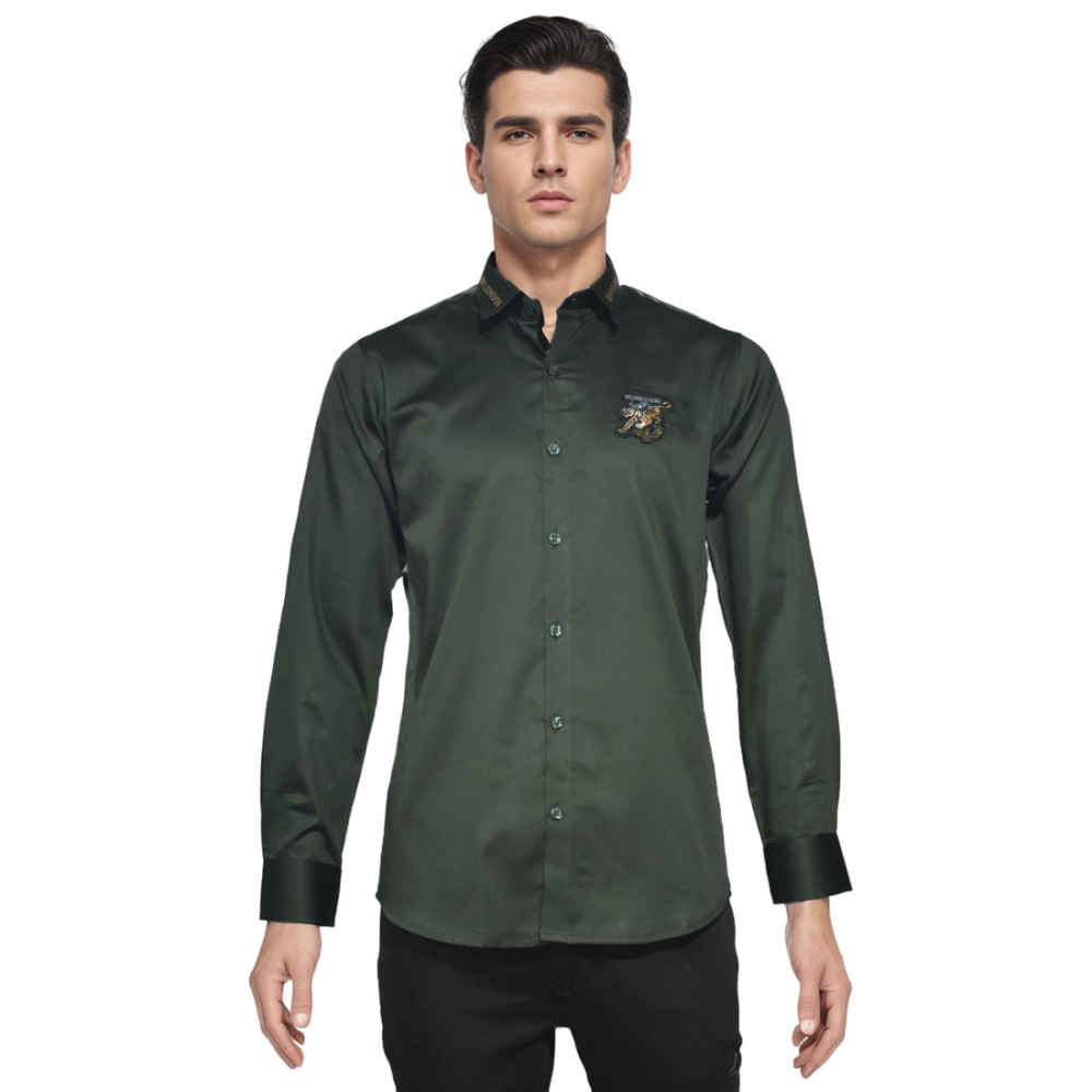 Burberry TB Tiger Embroidered Green Premium Shirt-5