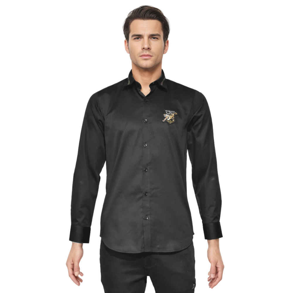 Burberry TB Tiger Embroidered Black Premium Shirt-6