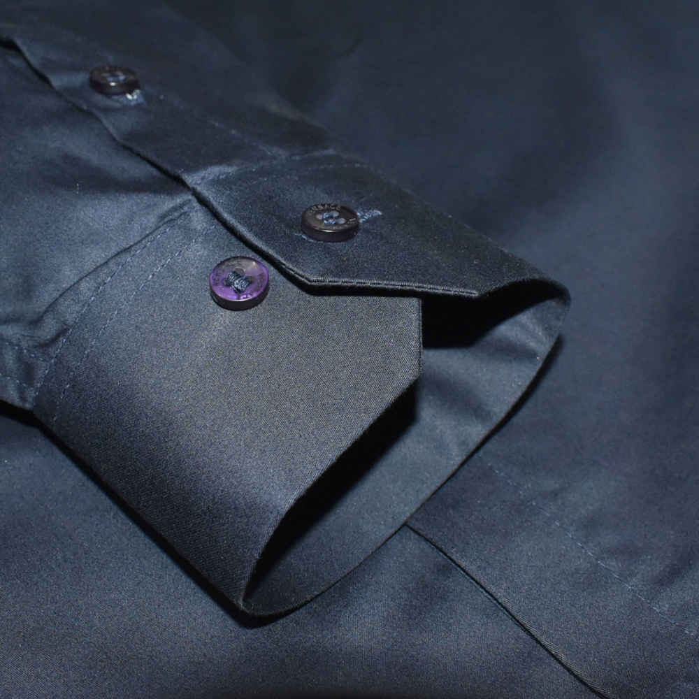 Versace Embroidered logo Navy Blue Shirt-thumb-5