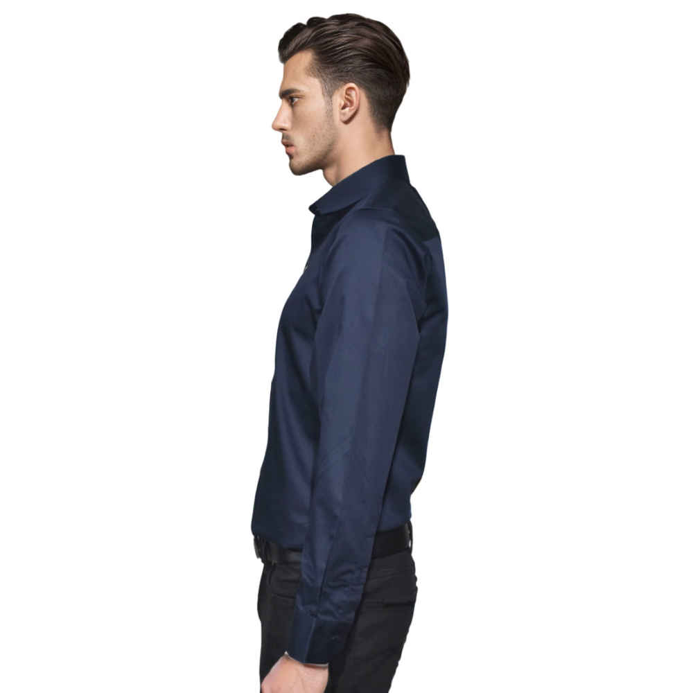 Versace Embroidered logo Navy Blue Shirt-thumb-2