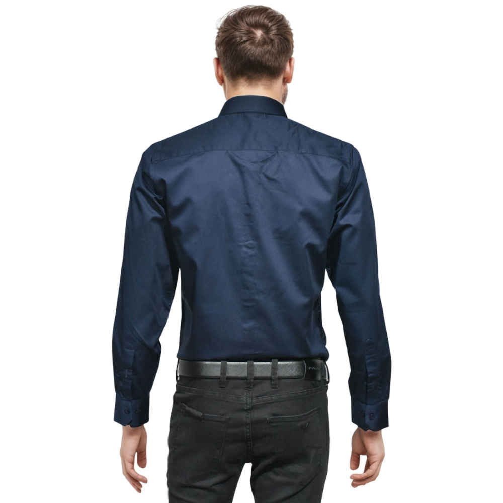 Versace Embroidered logo Navy Blue Shirt-thumb-1