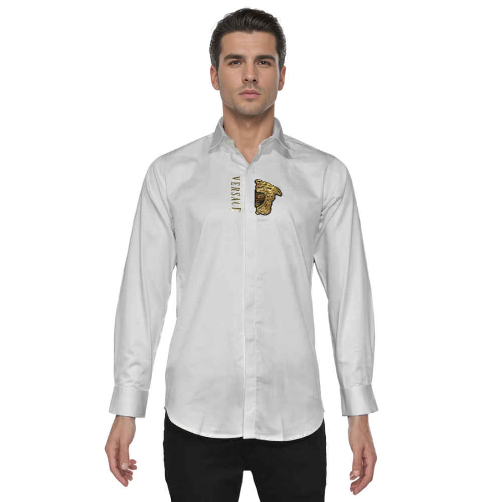 Versace Embroidered logo White Shirt-6