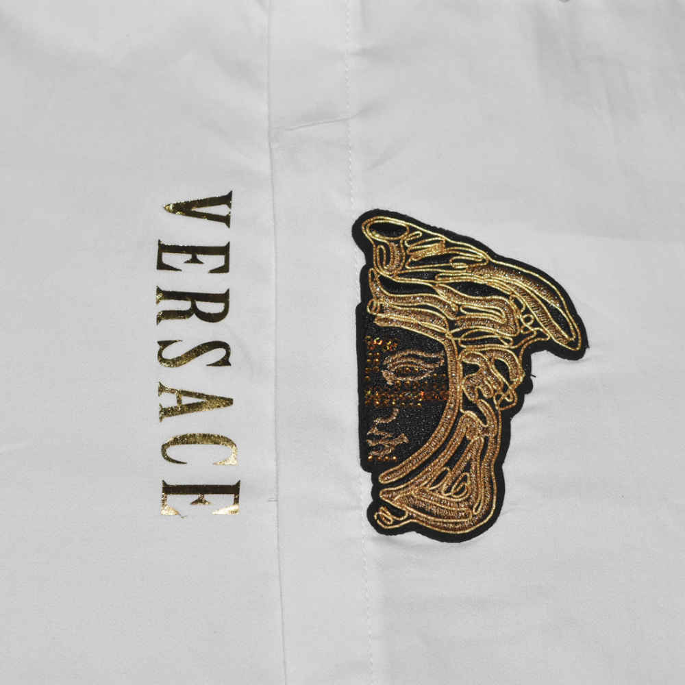 Versace Embroidered logo White Shirt-3