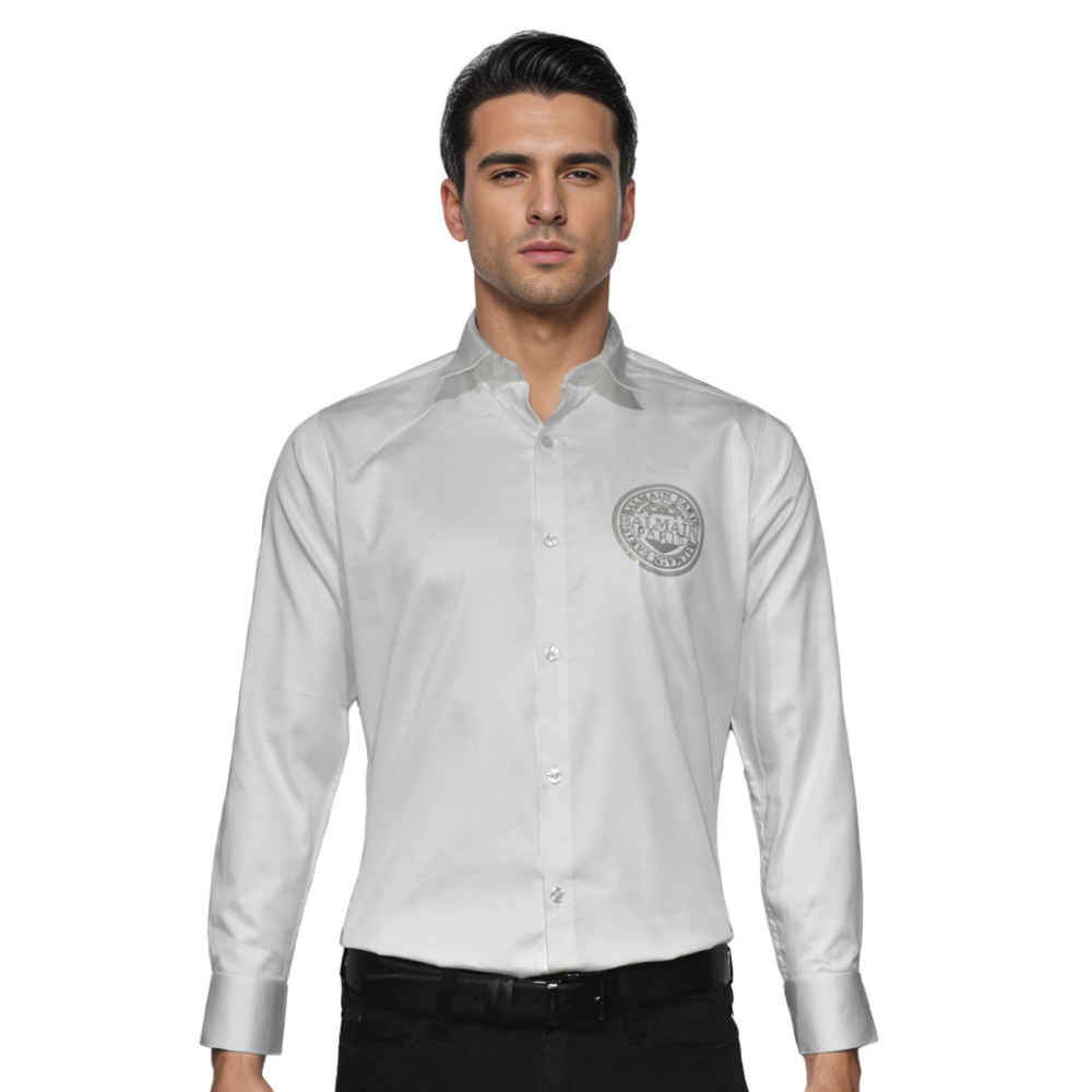 Balmain Patch White Premium Cotton Shirt-thumb-0
