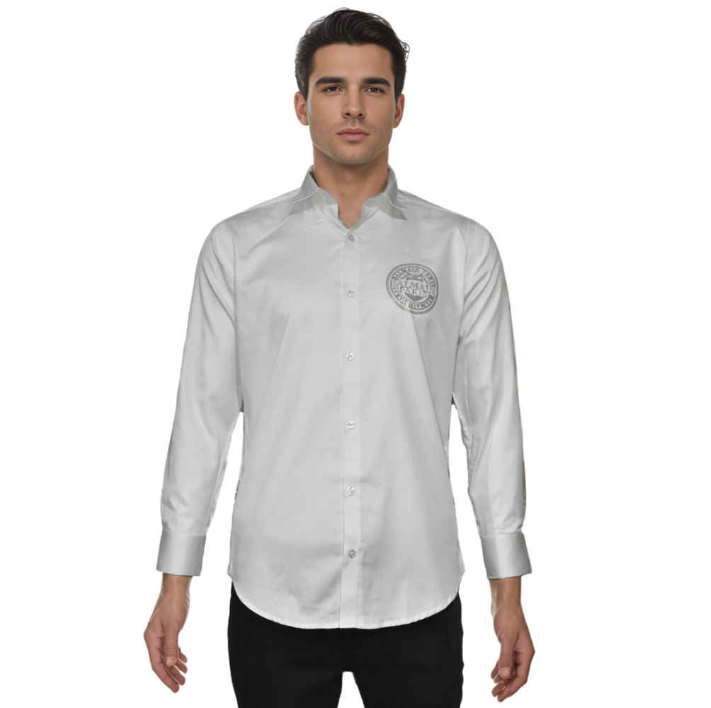 Balmain Patch White Premium Cotton Shirt-thumb-6