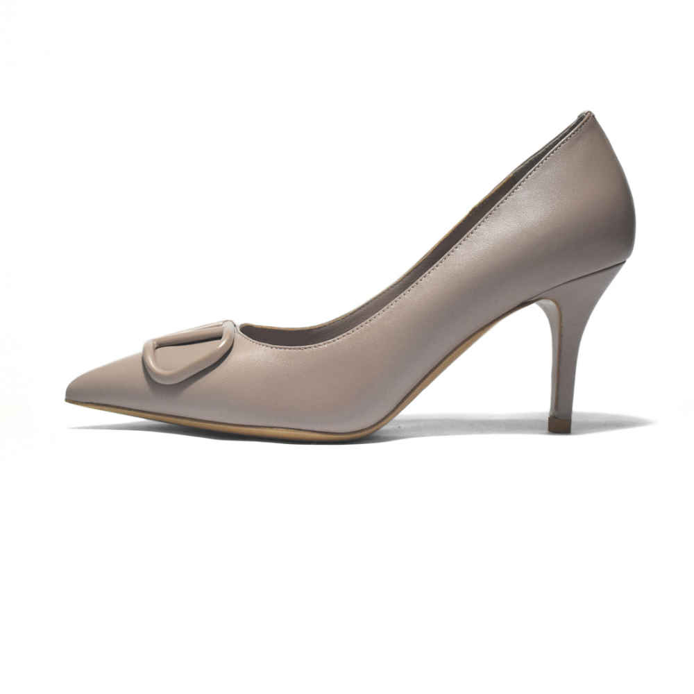 Valentino Dusty Rose Leather V Logo Pumps Sandals-1