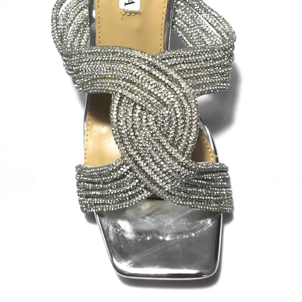 Aquazzura Silver Premium Heel Sandals-3