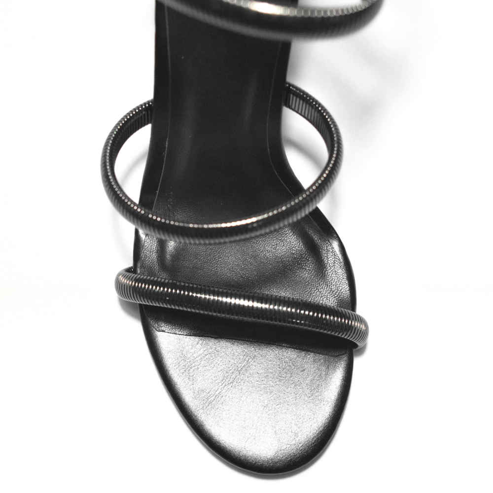 Rene Caovilla Cleo Crystal Black Heel Sandals-3