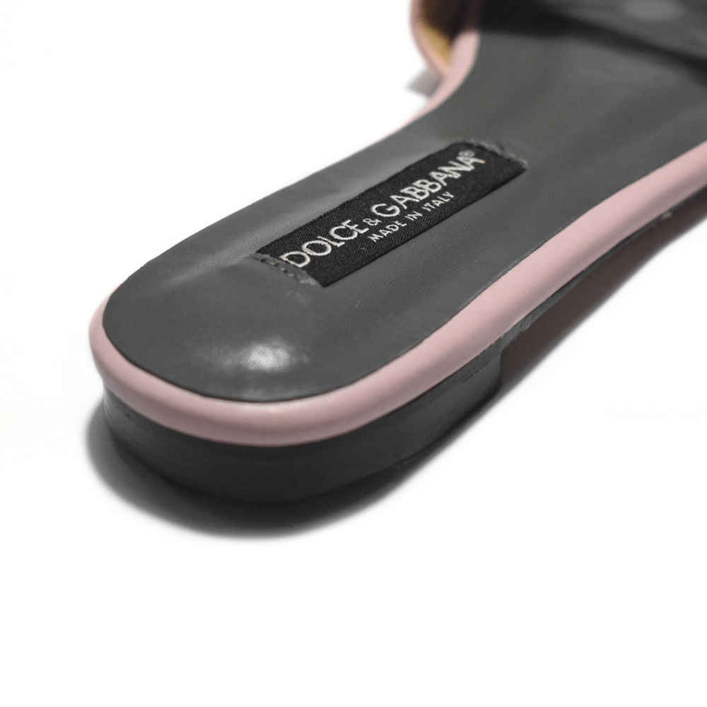 Dolce & Gabbana Pink logo Slides Flat Sandals-thumb-4
