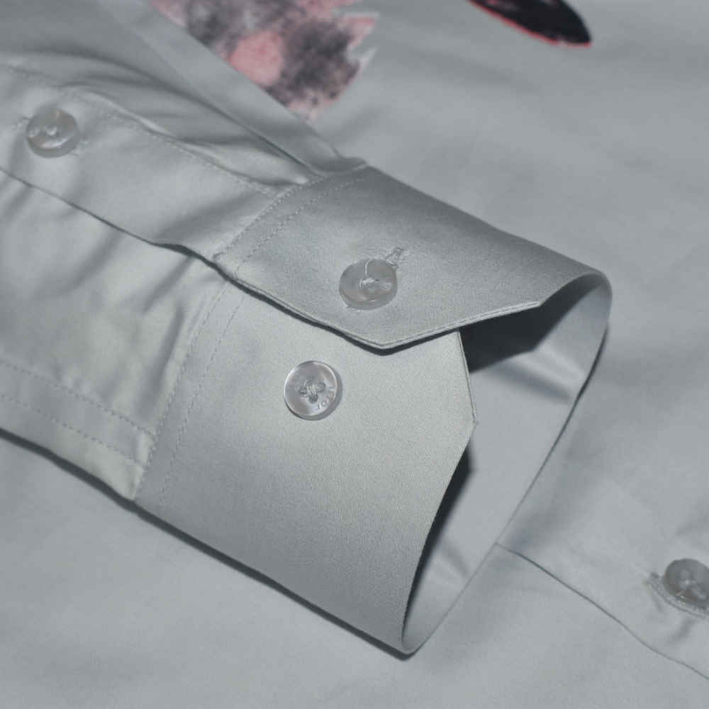 Dior Printed Grey Premium Cotton Shirt-5