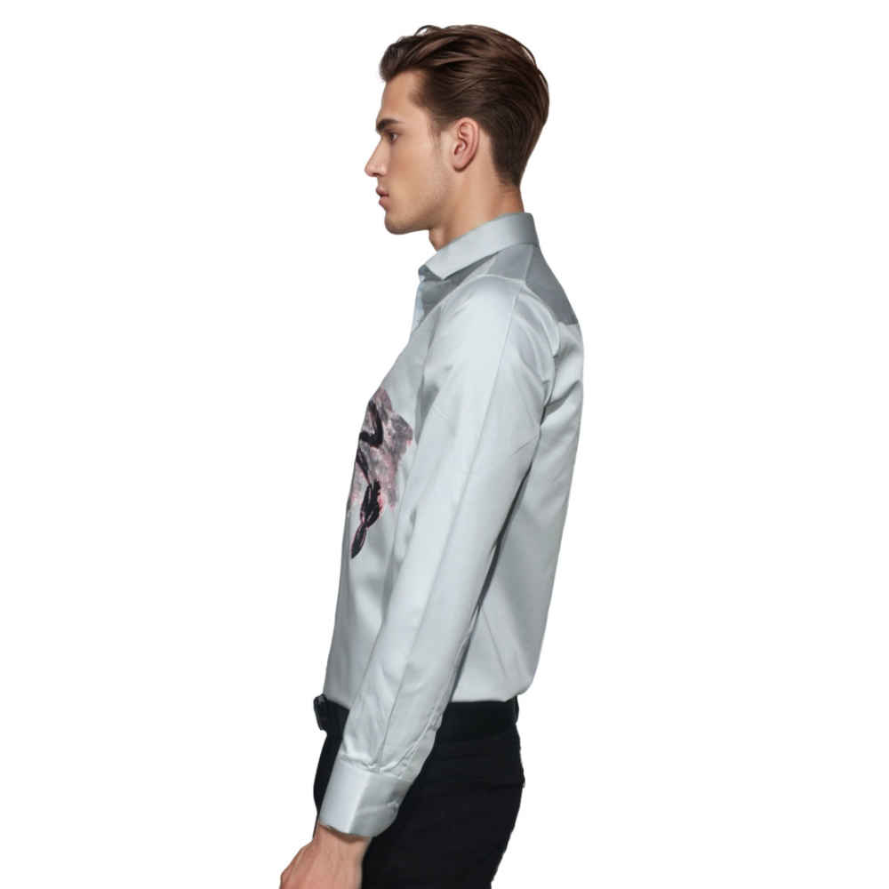 Dior Printed Grey Premium Cotton Shirt-2