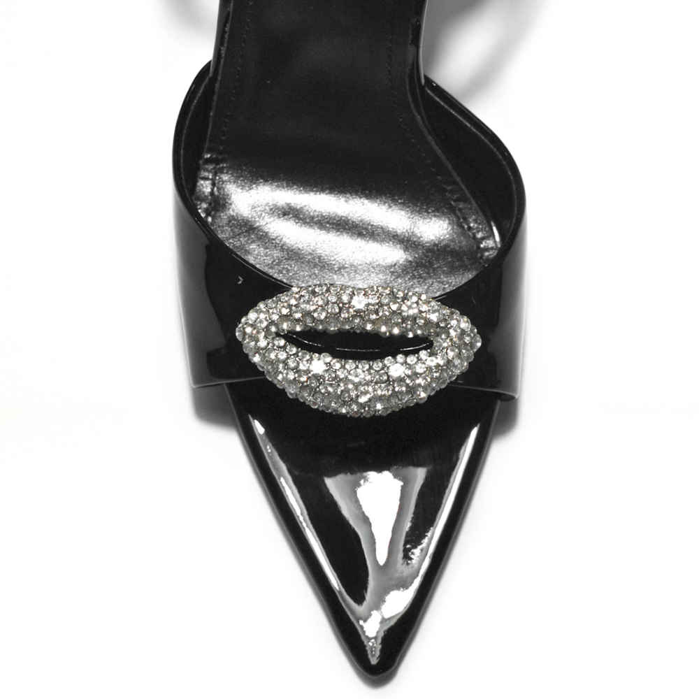 Saint Laurent Black Premium Leather Heel Sandals-3