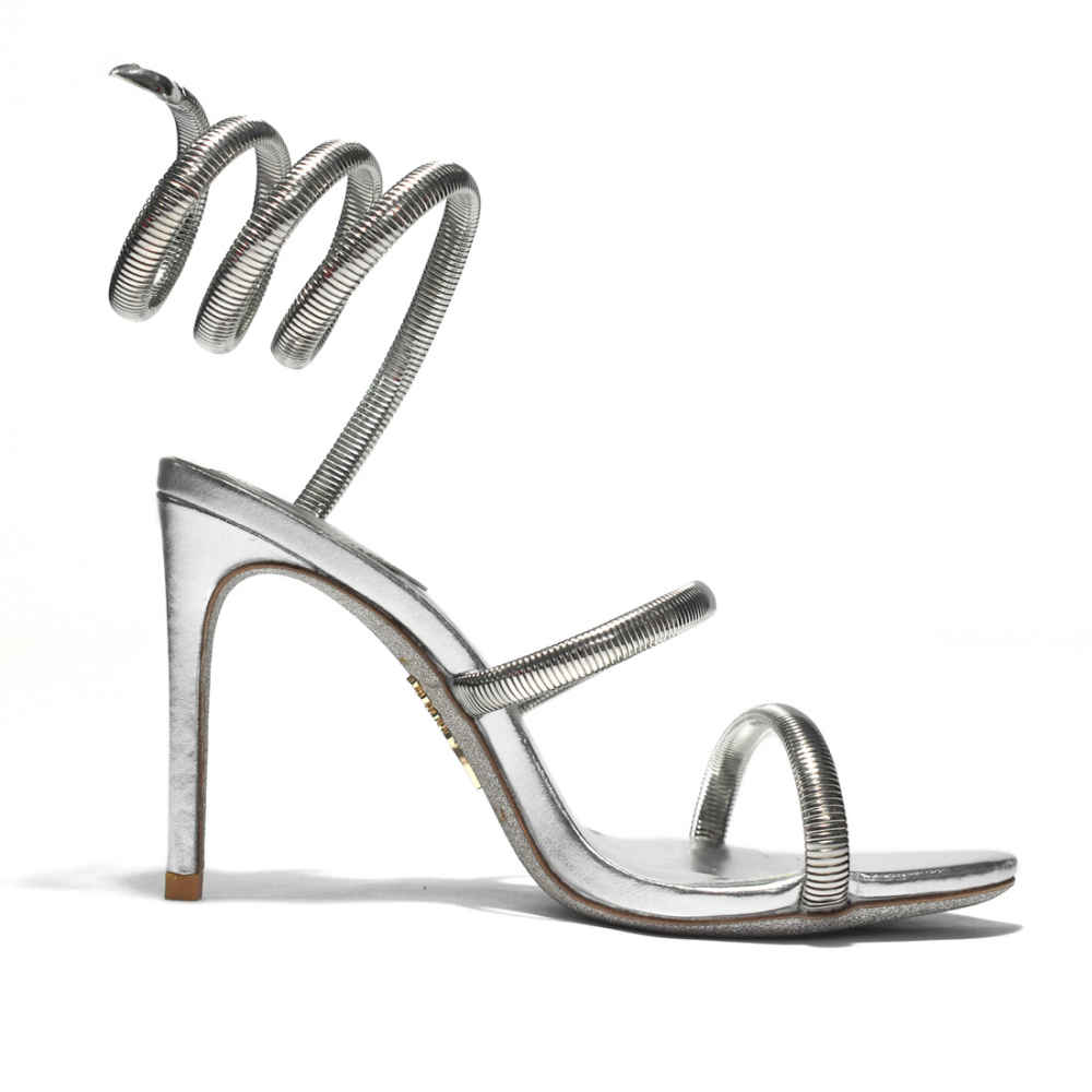 Rene Caovilla Cleo Crystal Silver Heel Sandals-thumb-2