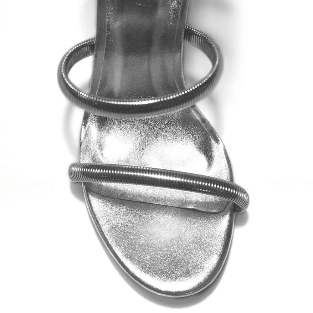 Rene Caovilla Cleo Crystal Silver Heel Sandals-thumb-3