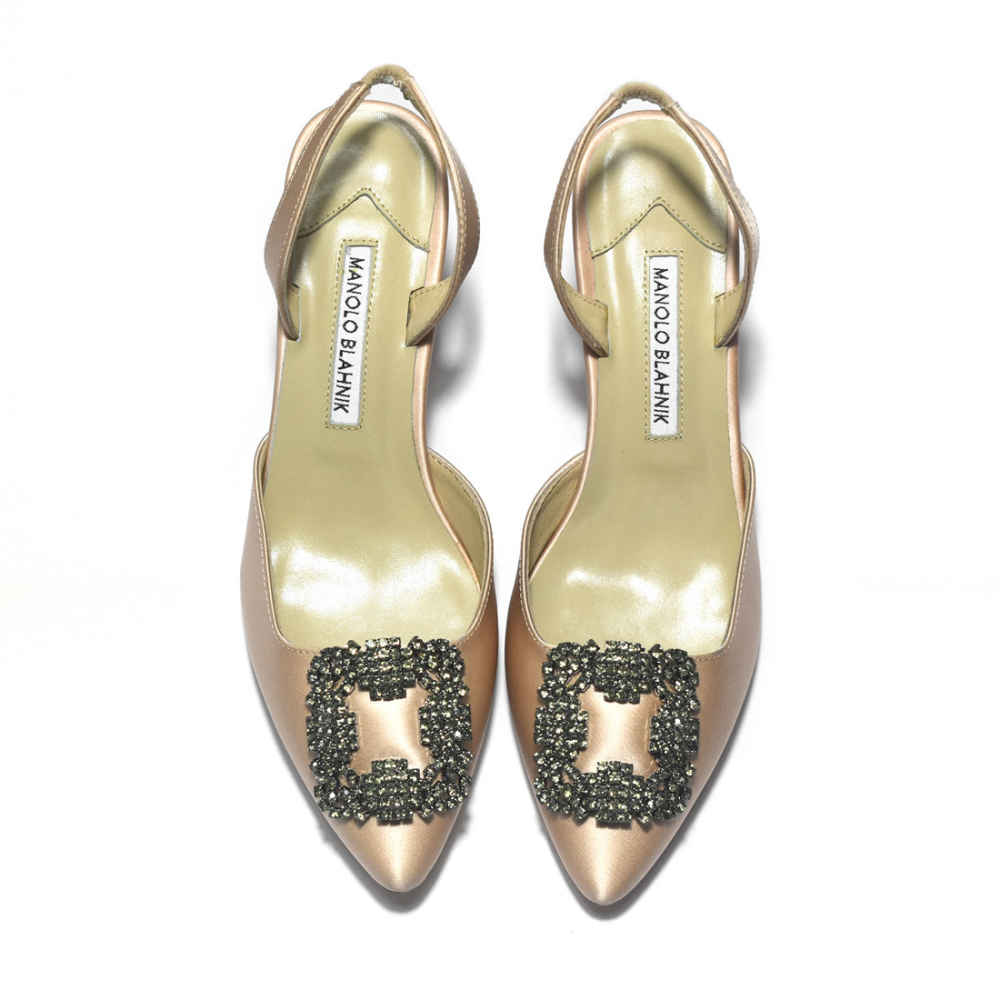 Manolo Blahnik Brown Premium Leather Heel Sandals-5