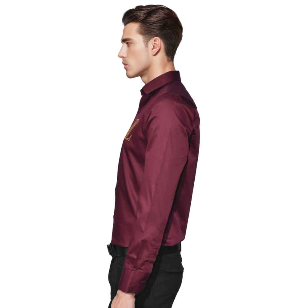 Louis Vuitton Embroidered logo Wine Luxury Shirt-2