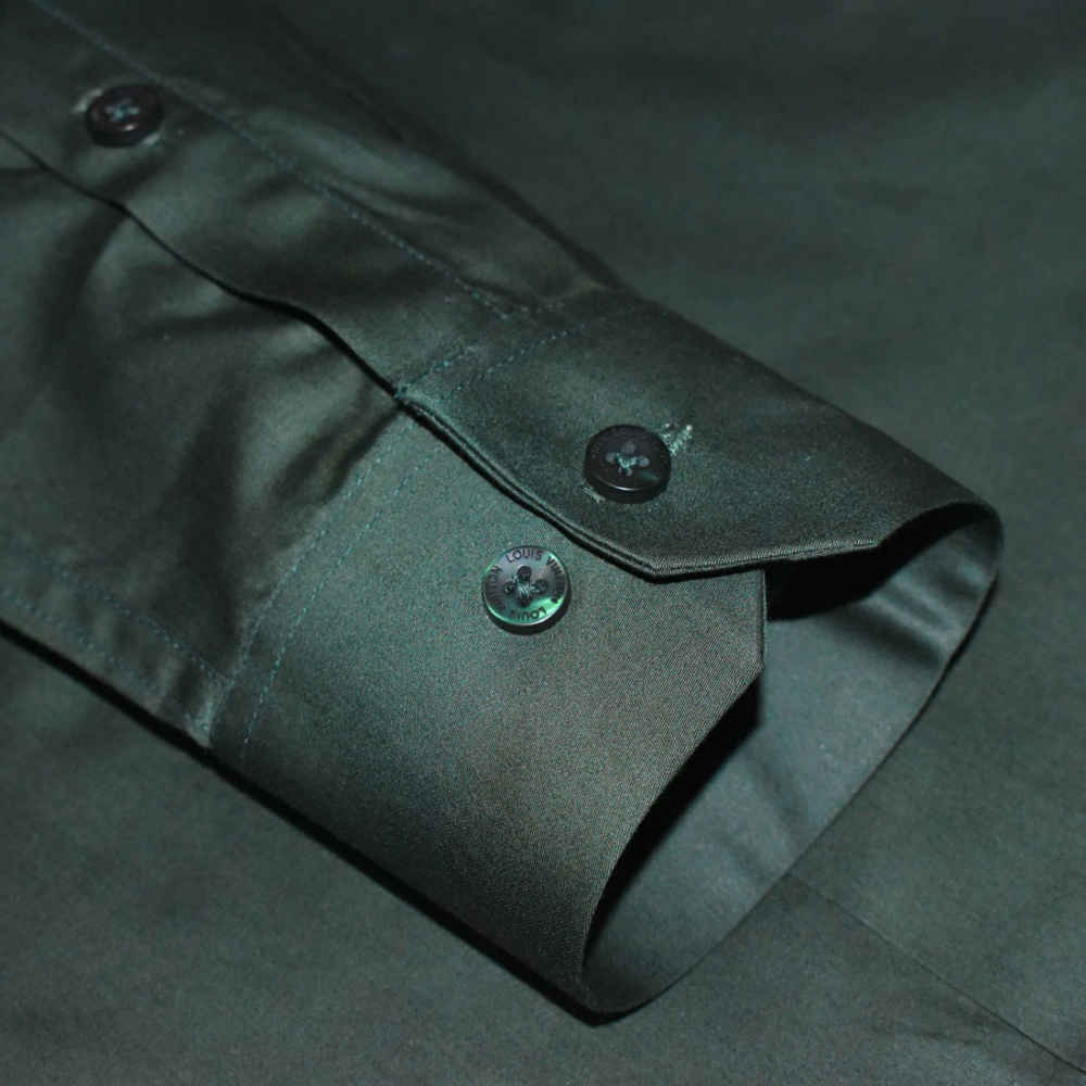 Louis Vuitton Embroidered logo Green Luxury Shirt-5