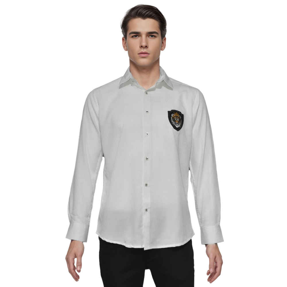 Balmain Tiger Embroidered White Premium Shirt-6