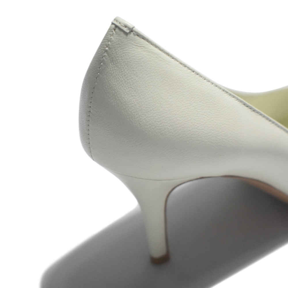 Valentino White Leather V Logo Pumps Sandals-4