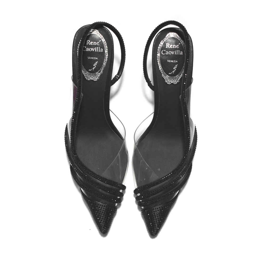 Rene Caovilla Black Premium Heel Sandals-5