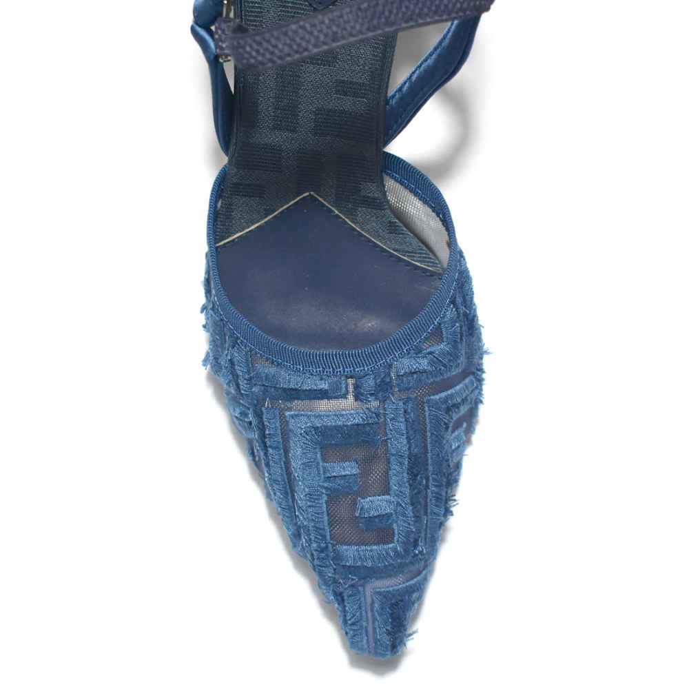 Fendi Blue Denim high-heeled Sandals-3