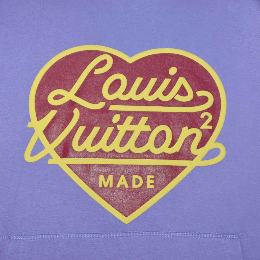 Louis Vuitton Heart Print Purple Premium Hoodie-thumb-3