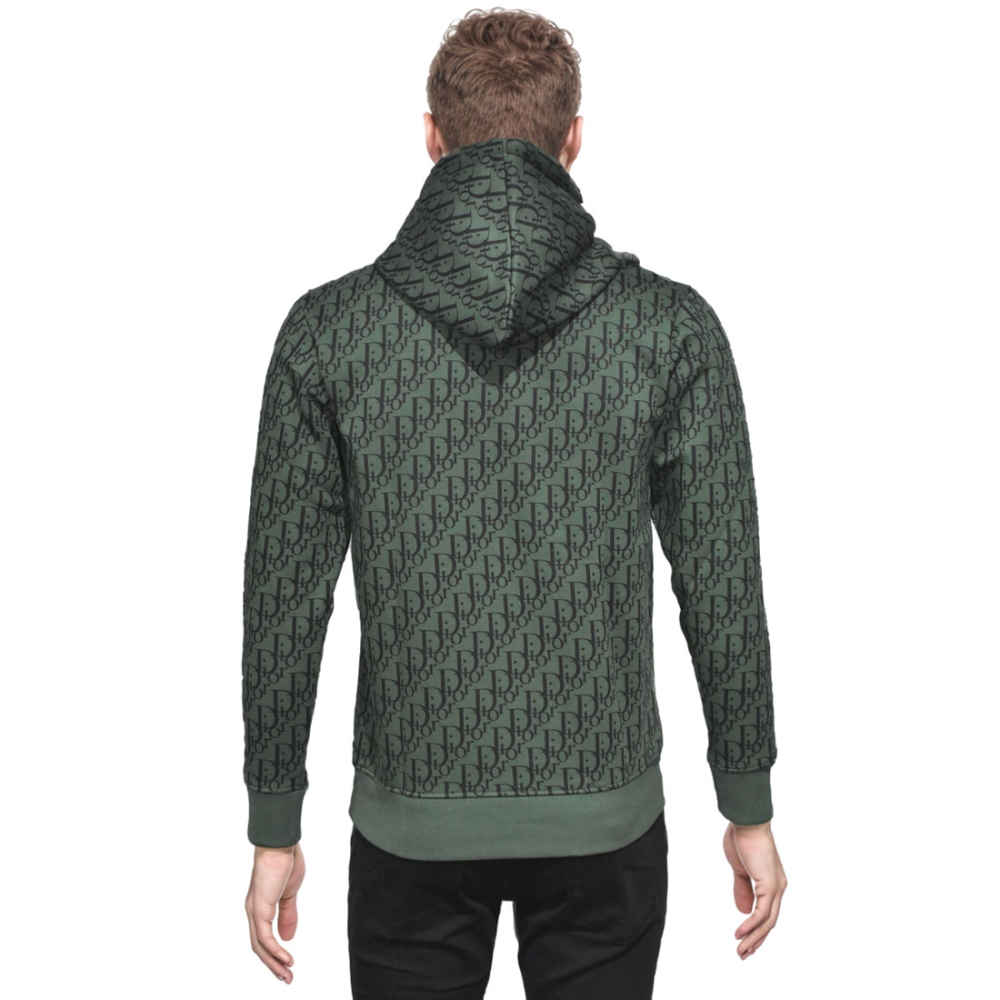 Dior Green Monogram Printed Premium Hoodie-thumb-2