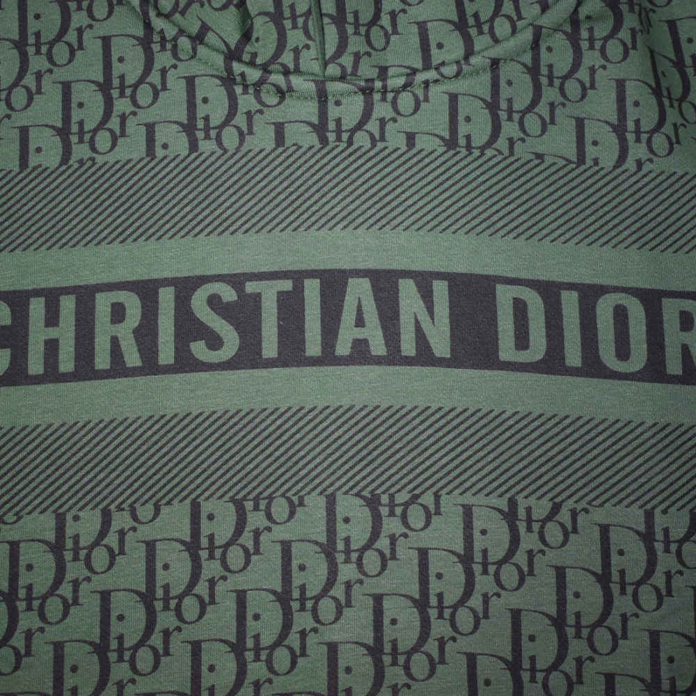 Dior Green Monogram Printed Premium Hoodie-thumb-3