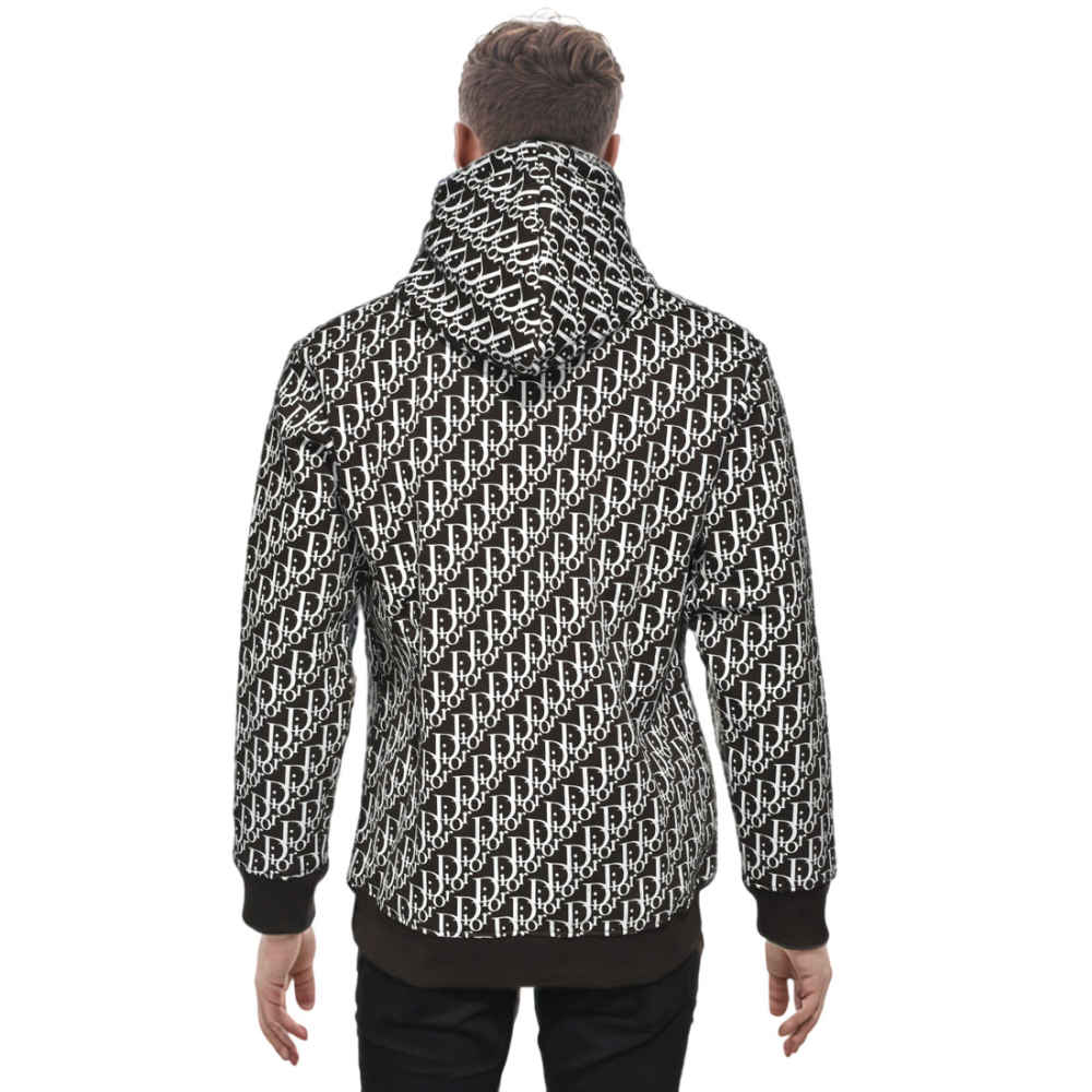 Dior Brown Monogram Printed Premium Hoodie-2