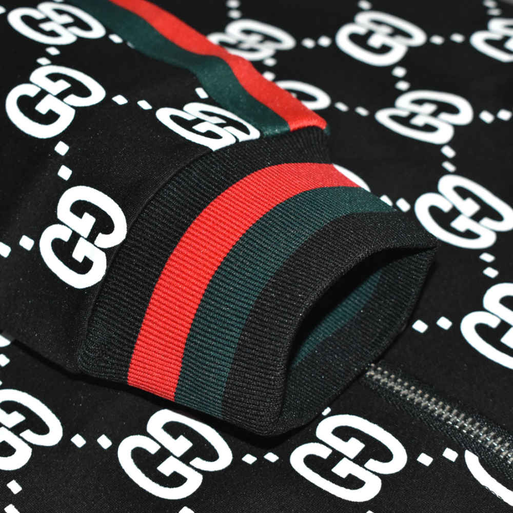 Gucci GG Jacquard Black Premium Cotton Tracksuit-9