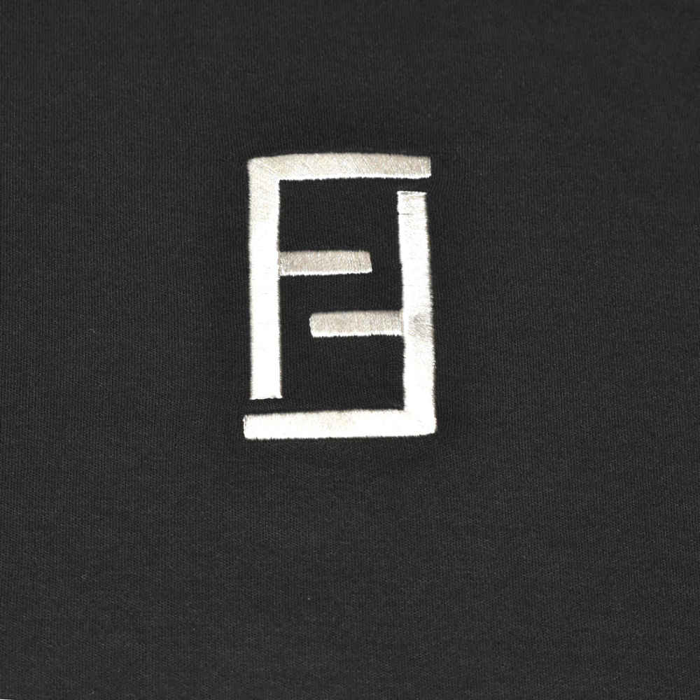 Fendi Embroidered logo Black T-shirt & Shorts Combo-3
