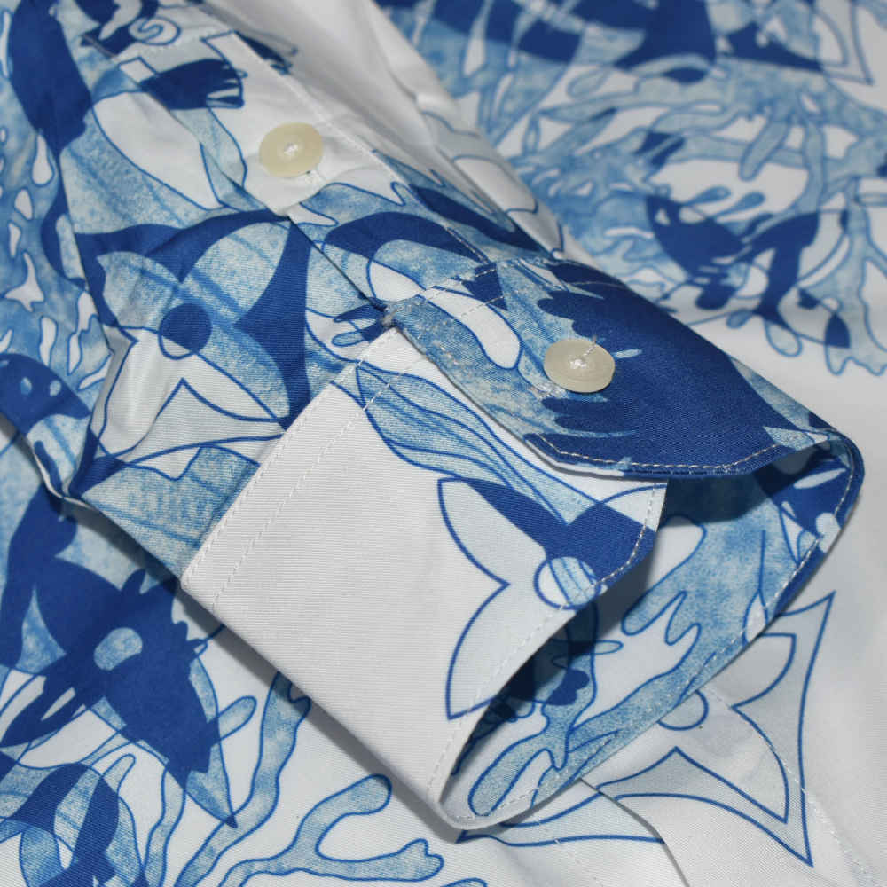 Louis Vuitton Blue Graphic Premium Cotton Shirt-5