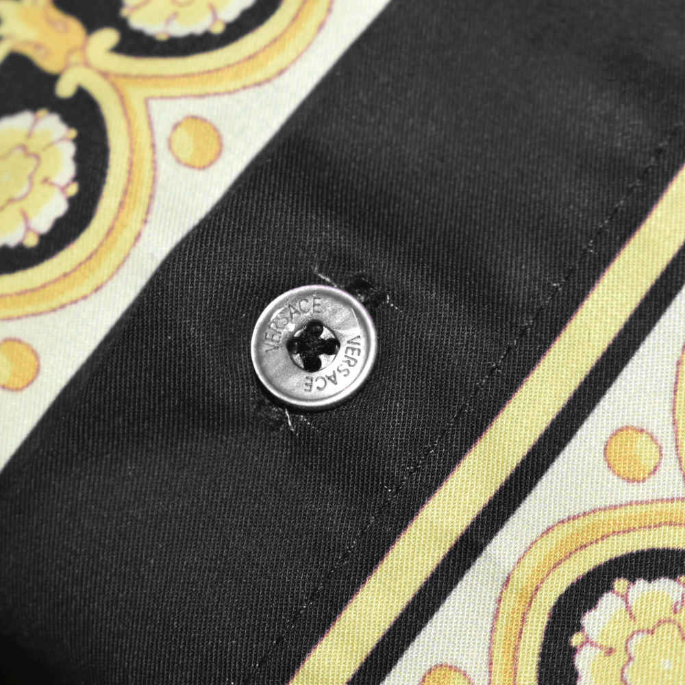 Versace Black Barocco Silk Shirt-thumb-3